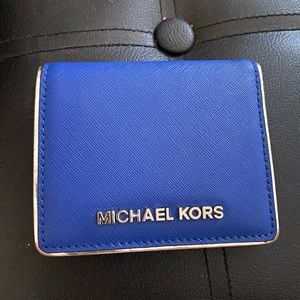 Michael Kors blue snap wallet